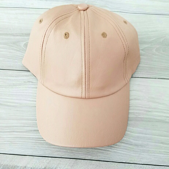 Dusty Pink Faux Leather Cap