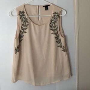 Cream embellished blouse