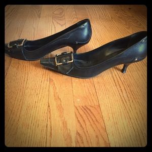 Prada Kitten Heels with Buckle Details. Meow!