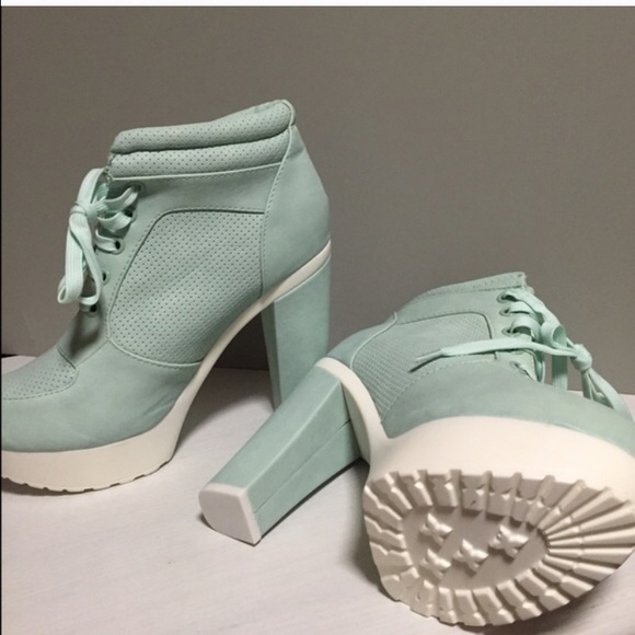 Mint green sneaker heel