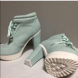 Mint green sneaker heel