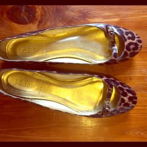 J Crew animal print flats.
