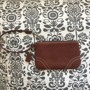 Classic Coach Corner-Zip Wristlet