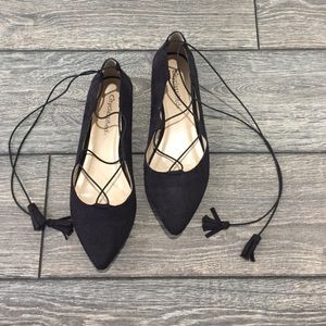 Lace up ballet flats