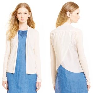 Sigrid Olsen cream, cotton/silk cardigan