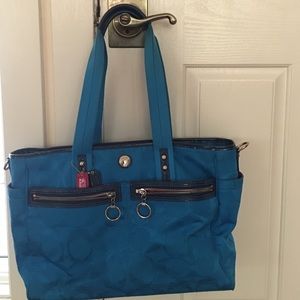 Coach Blue Diaper Bag Multi-Use Tote