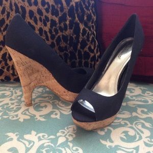 Cork Wedge Peep Toe Style Heel by Bamboo