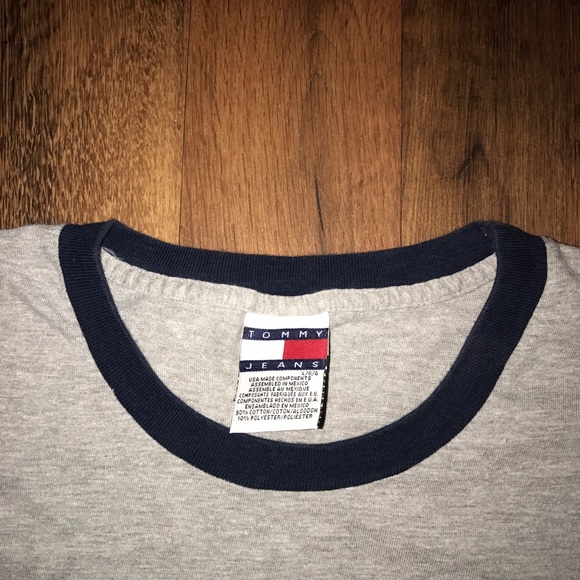 Vintage Large Tommy Hilfiger Spell Out Shirt Gray - Picture 2 of 3