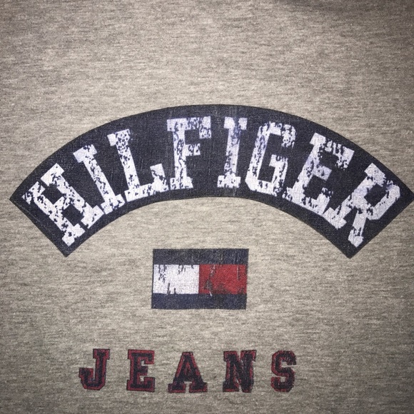 Vintage Large Tommy Hilfiger Spell Out Shirt Gray - Picture 3 of 3