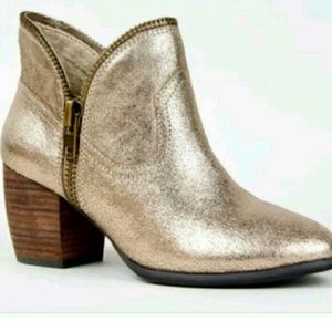 Rose gold ankle boots