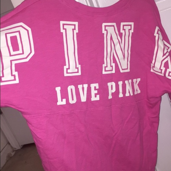 PINK VS varsity crew neck sweatshirt cute😍🎉