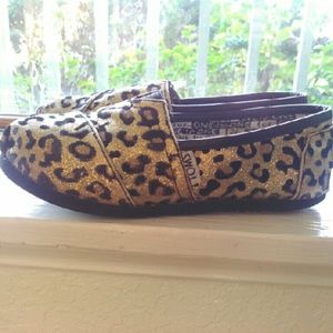 Leopard Gold Toms (Girls size 1.5)