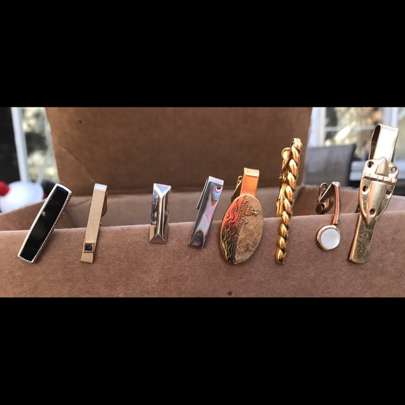 8 Pcs Tie Clips Set for Men Tie Bar Clip Set for Regular  Lot of 8 tie clips