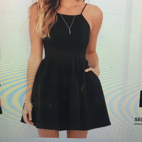 Black backless formal dress