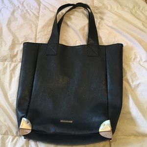 Black and gold tote purse