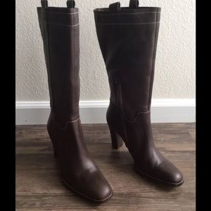 Anne Klein Womens Knee High Boots Dark Brown