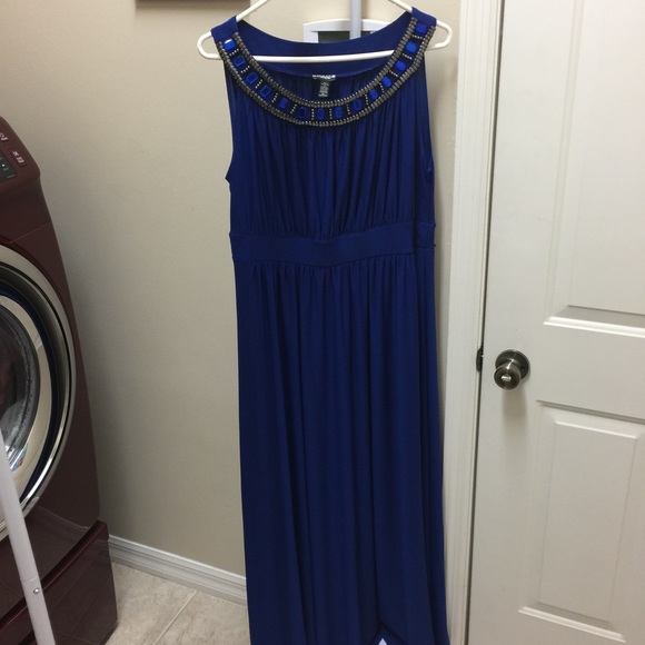 XL dress Blue with jeweled embellishments.