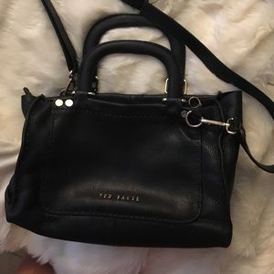 Ted Baker black leather purse gold details