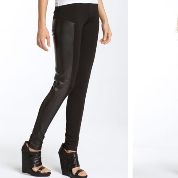 Trouve' Pants - Trouvé Faux Leather Panel Leggings Black size M