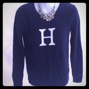 Tommy Hilfiger Classic Navy Varsity "H" Sweater