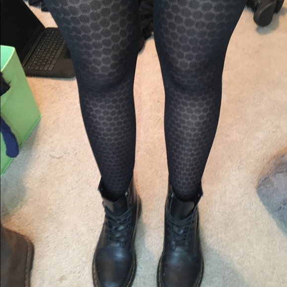 Black polka dot tights