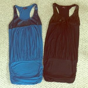 Blue sequin and black sequin tunic/dress