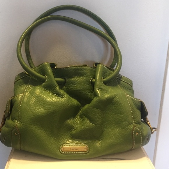 Green leather purse