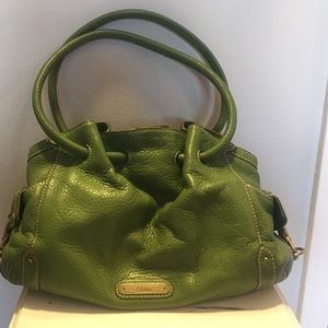 Green leather purse