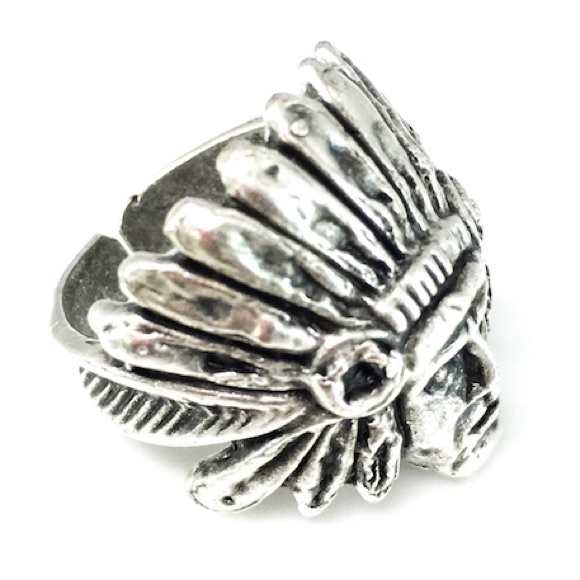NATIVE RING Engraved Turkish Silver Rugged Warrior - Picture 2 of 3