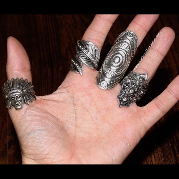 NATIVE RING Engraved Turkish Silver Rugged Warrior - Picture 3 of 3