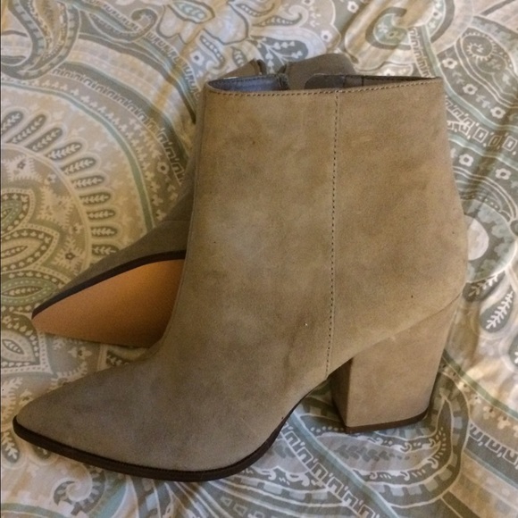 perforated leather ankle boots