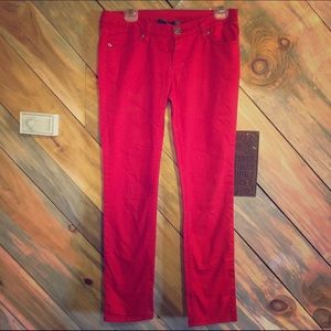 Red skinny jeans (little/no stretch) sz 9