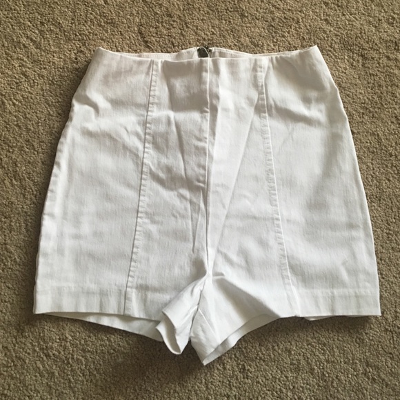 White Spandex High Waisted Shorts