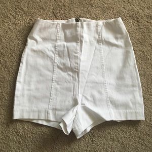 White Spandex High Waisted Shorts