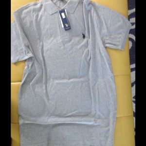 U.S. Polo Assn. Heather Gray Interlock Polo