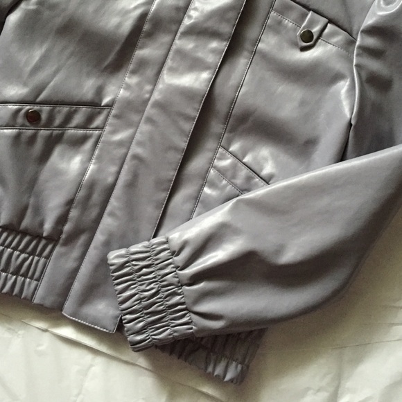Gray faux leather Moto Jacket! - Picture 2 of 4