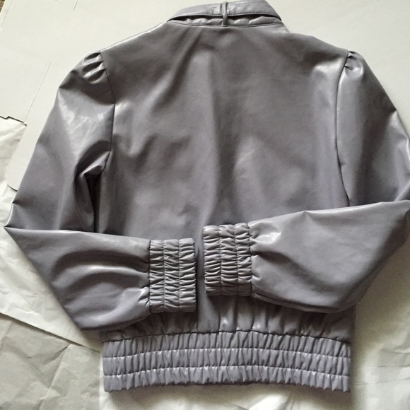Gray faux leather Moto Jacket! - Picture 3 of 4