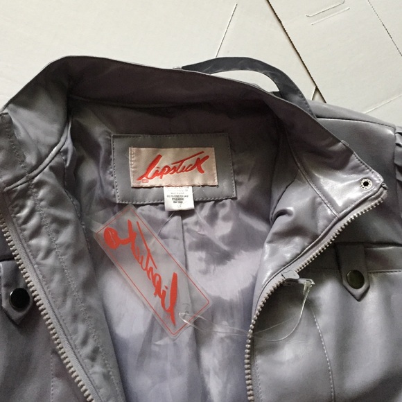 Gray faux leather Moto Jacket! - Picture 4 of 4