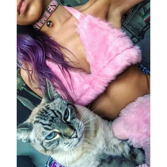 Tops - faux fur purrfect kitten bb pink top