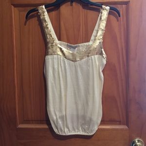 Gold sequined tank top