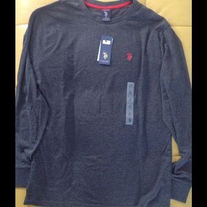 U.S. Polo Assn. Heather Gray Solid long-sleeve tee