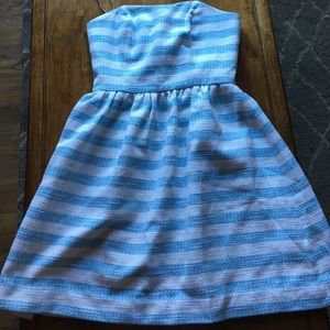 Lilly Pulitzer flutter blue strapless dress