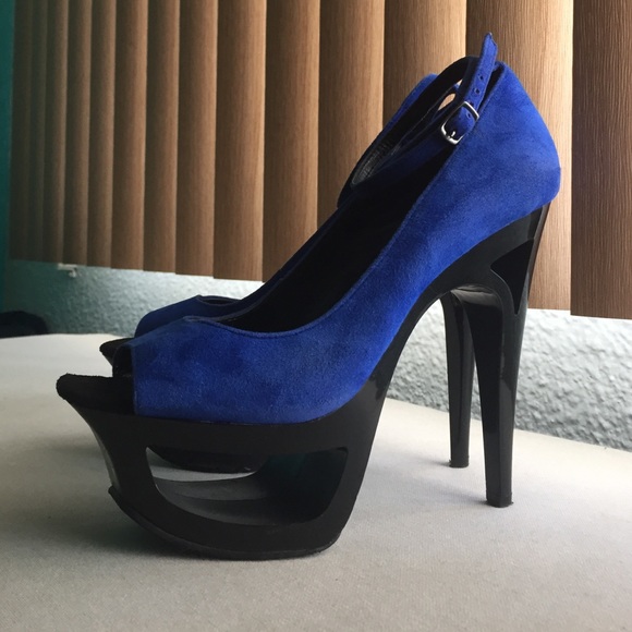 Blue suede Jessica Simpson heels