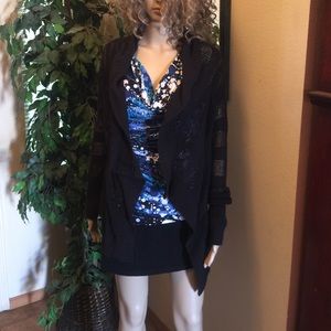 Black Derek Heart Lacey Sweater sz med