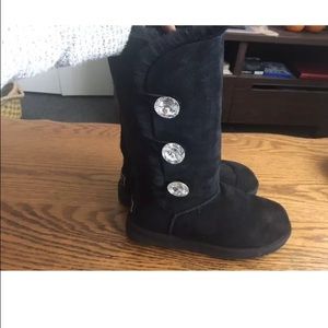 UGG Australia Black Bailey Button Bling Boots
