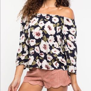 Floral off shoulder blouse