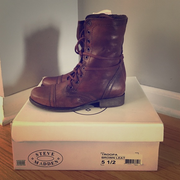Steve Madden Troopa brown leather boot