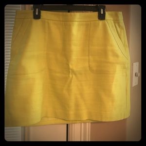 Lined Yellow Loft Mini Skirt