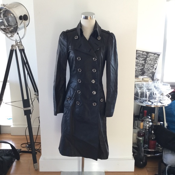 AUTH Burberry London Leather Trench Coat NO OFFERS