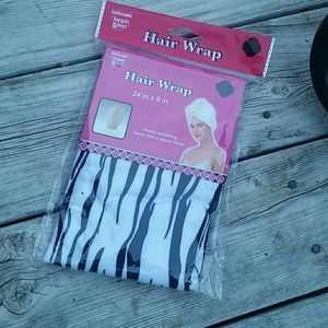 Zebra Print Hair Wrap Black and White BNWT